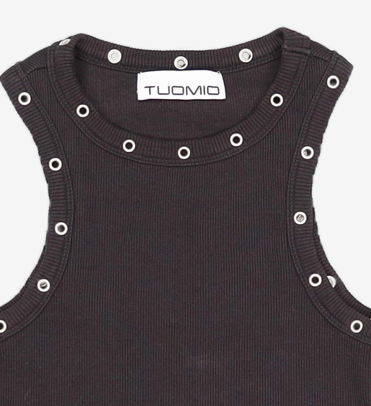 뚜오미오(TUOMIO) PIERCED TANK TOP [BLACK] 1
