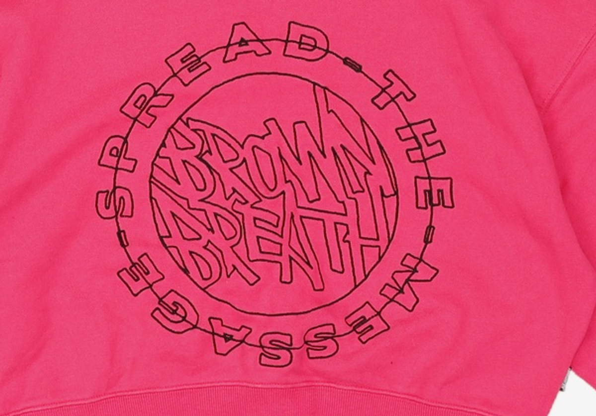 브라운브레스(BROWNBREATH) STITCH CROP CREWNECK - PINK FREE