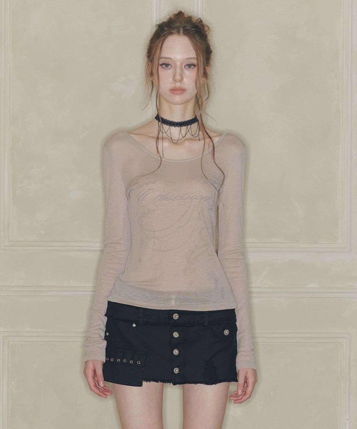 페인오어플레져(PAINORPLEASURE) DUSK GRAPHIC TEE beige