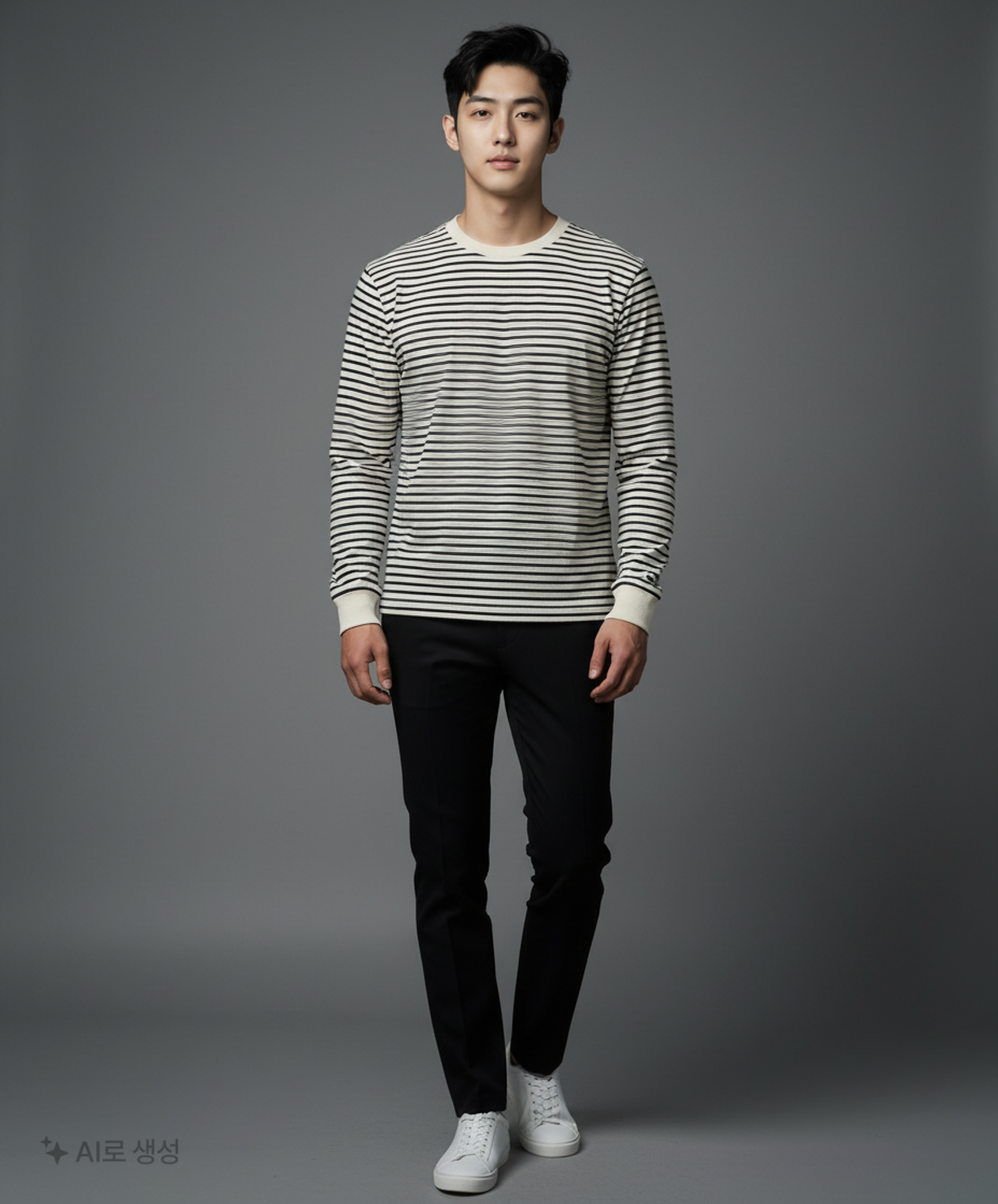 86로드(86ROAD) 2809 Stripe t-shirt(Black) M