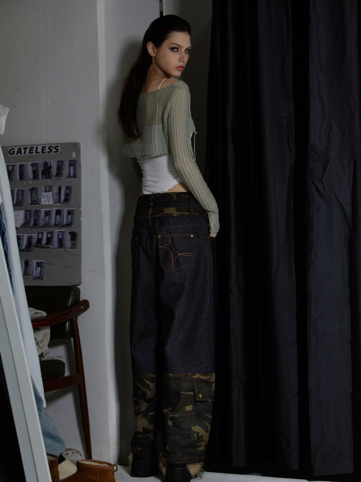 게이트리스(GATELESS) DOUBLE CAMO DENIM