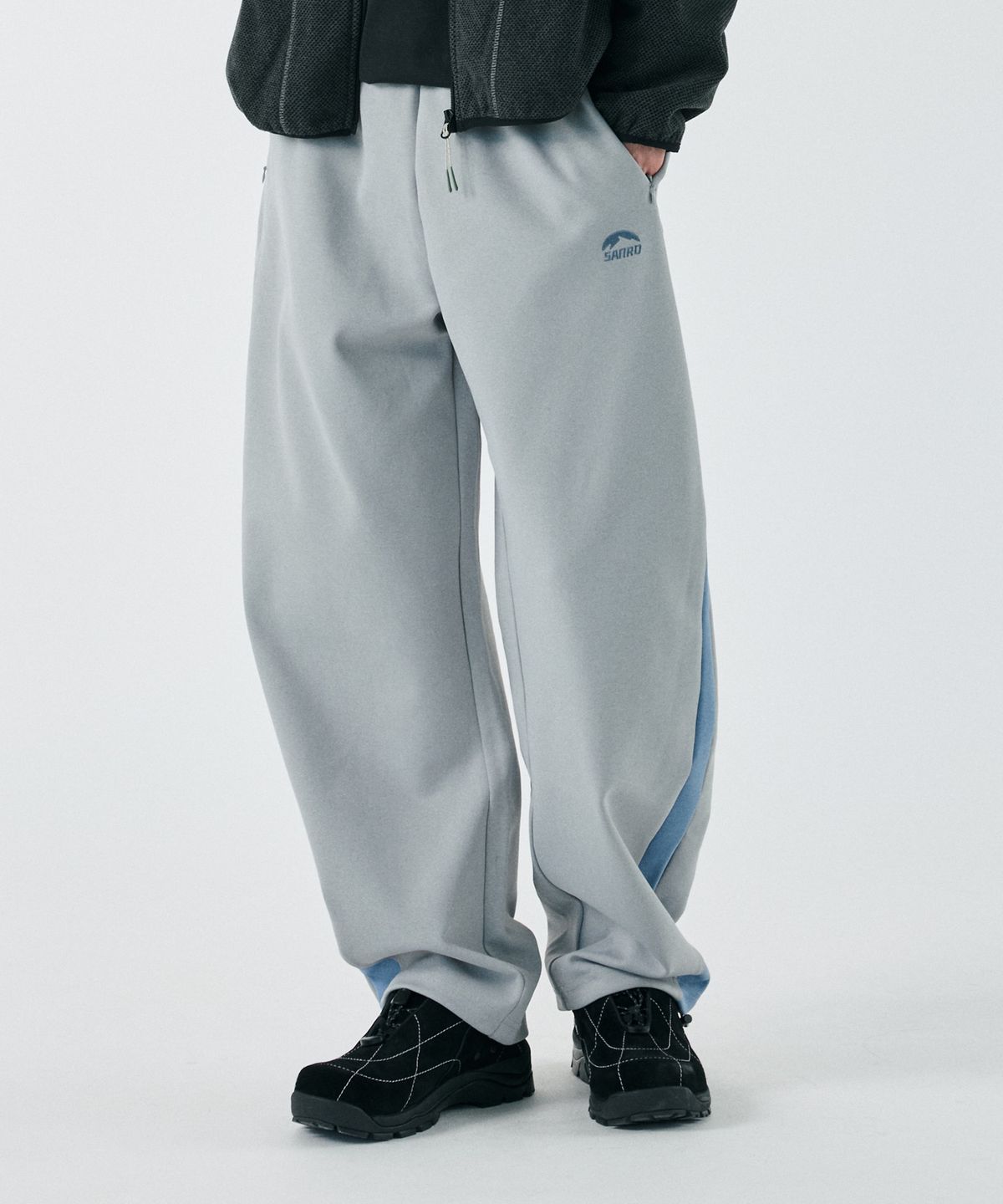 산로(SANRO) [UNISEX]스트레이트 저지 팬츠 - 그레이