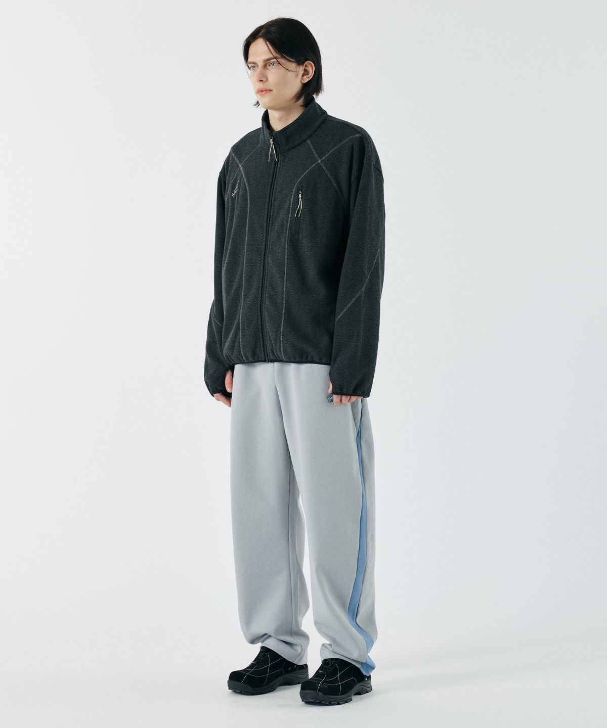 산로(SANRO) [UNISEX]스트레이트 저지 팬츠 - 그레이