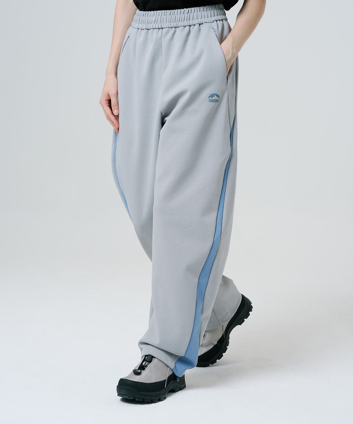 산로(SANRO) [UNISEX]스트레이트 저지 팬츠 - 그레이