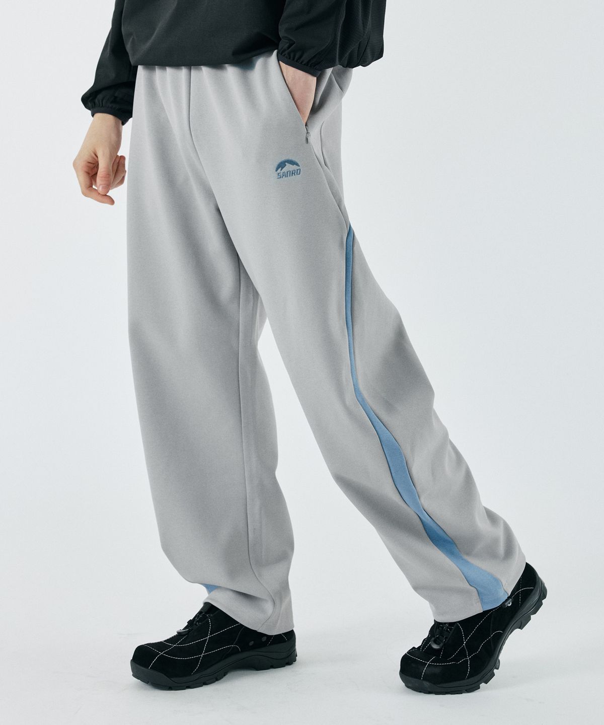 산로(SANRO) [UNISEX]스트레이트 저지 팬츠 - 그레이