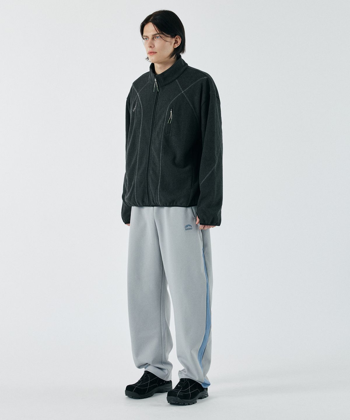 산로(SANRO) [UNISEX]스트레이트 저지 팬츠 - 그레이