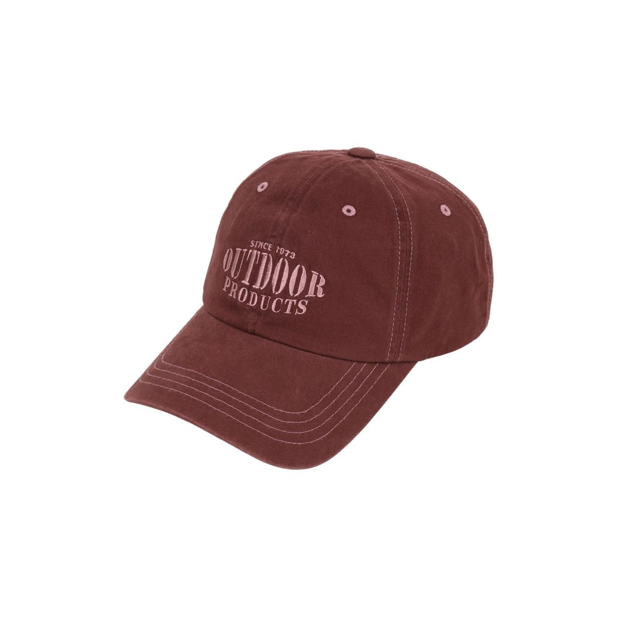 아웃도어 프로덕츠(OUTDOOR PRODUCTS) 라운드 로고 트윌 볼캡 (버건디)