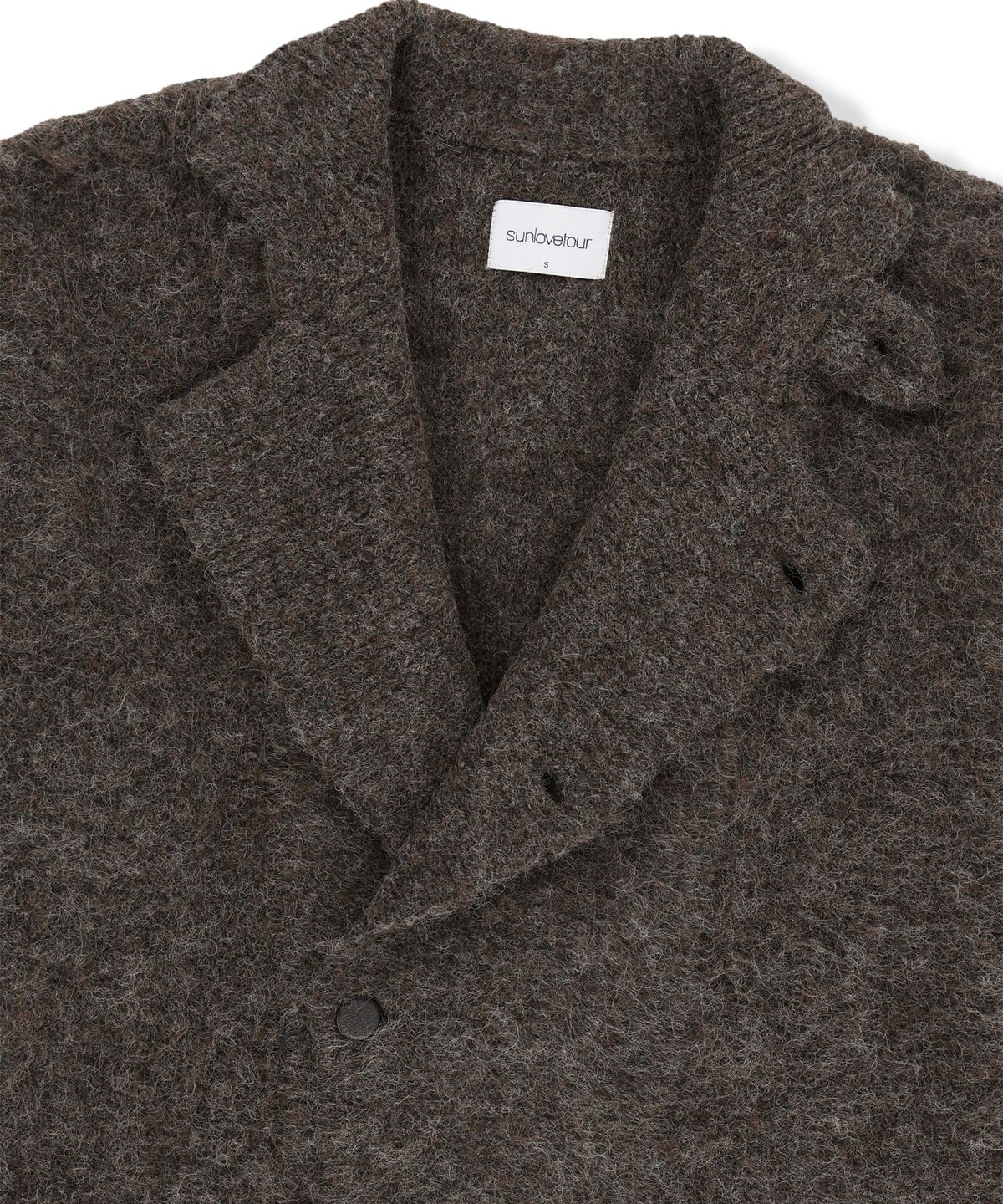 썬러브투어(SUNLOVETOUR) Shaggy Double Knit Cardigan Heather Brown