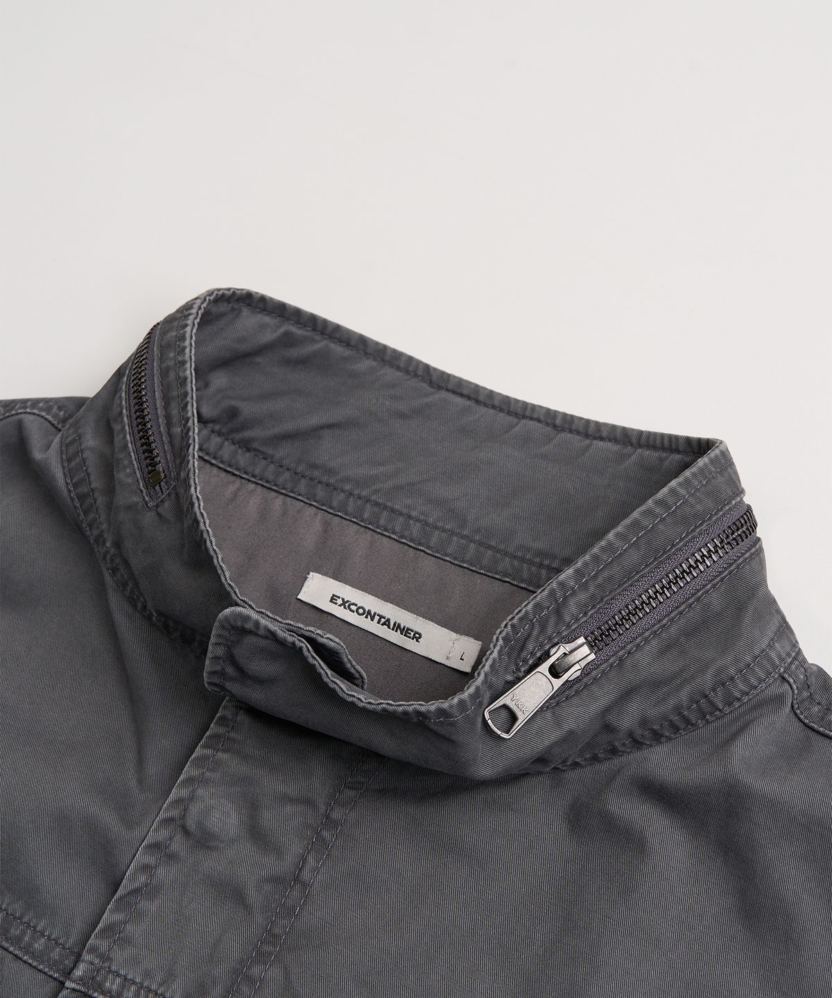 엑스컨테이너(EXCONTAINER) 빈티지 워시드 숏 필드 자켓 (CHARCOAL)