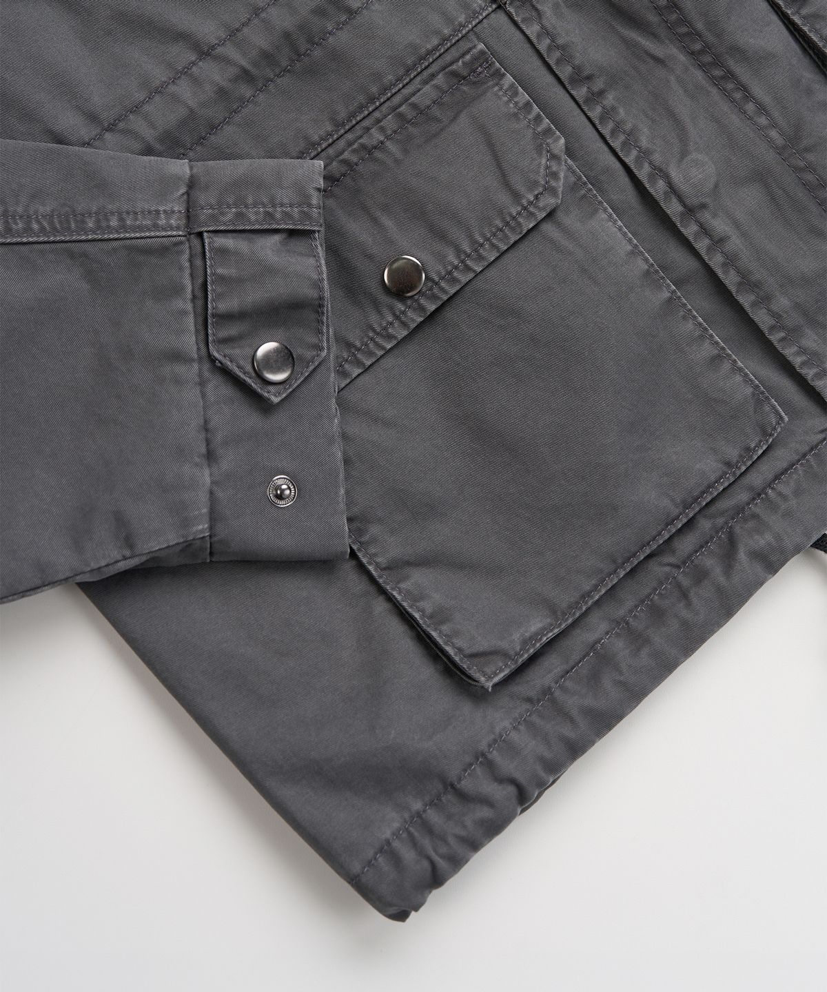 엑스컨테이너(EXCONTAINER) 빈티지 워시드 숏 필드 자켓 (CHARCOAL)