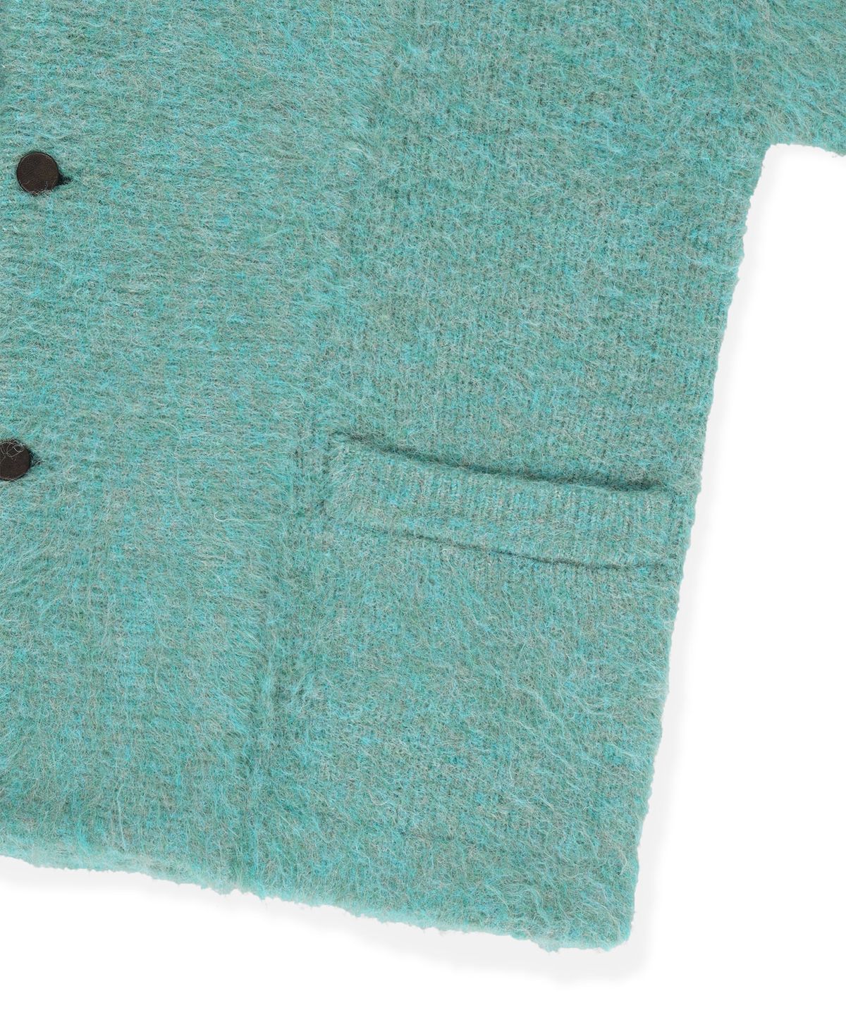 썬러브투어(SUNLOVETOUR) Shaggy Double Knit Cardigan Heather Green