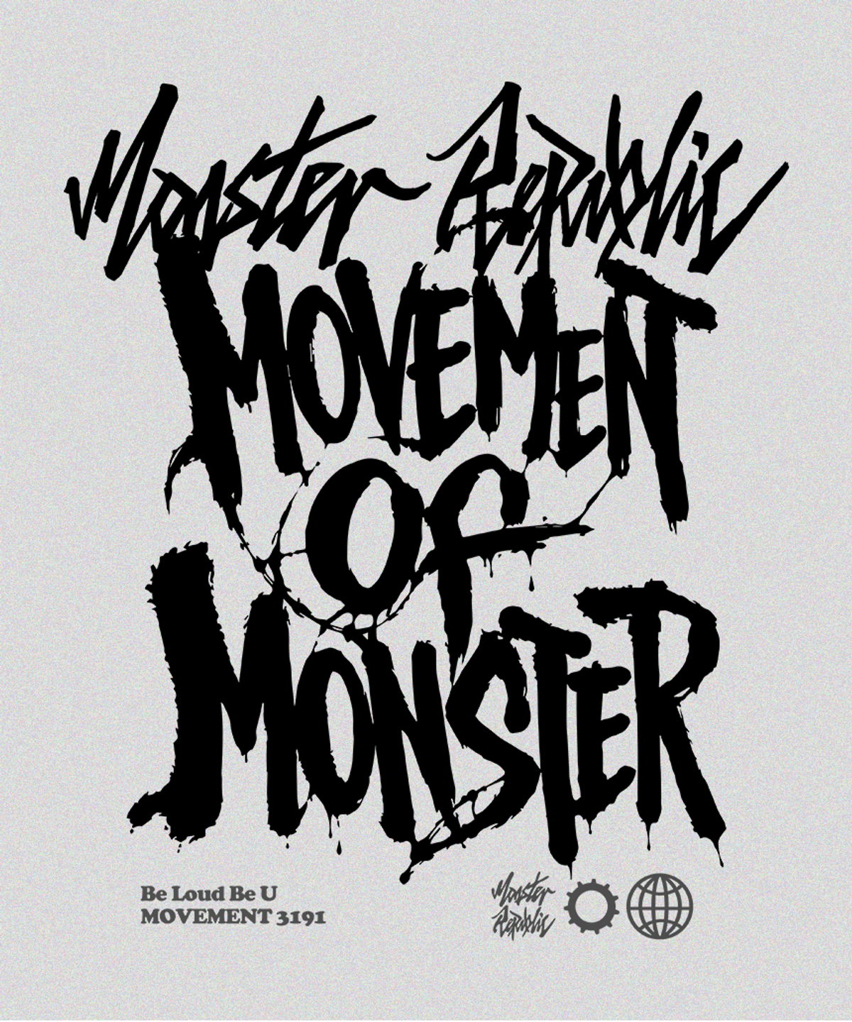 몬스터리퍼블릭(MONSTER REPUBLIC) 그릿 무브먼트 블랙 맨투맨 그레이_3191