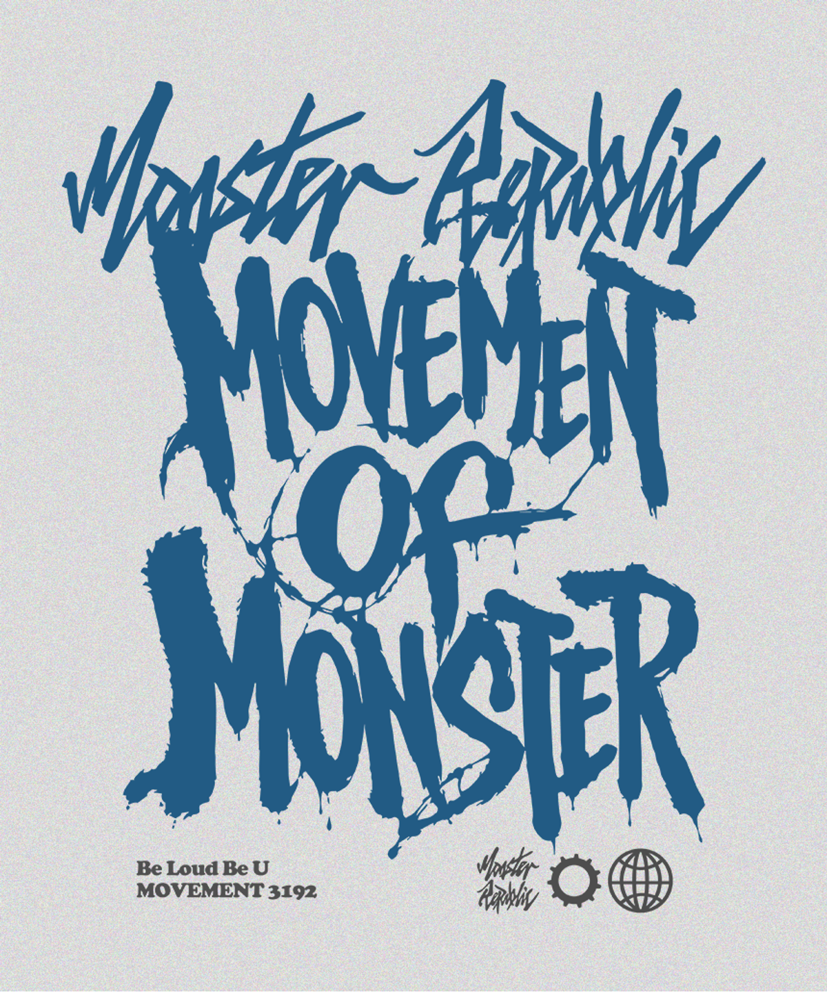 몬스터리퍼블릭(MONSTER REPUBLIC) 그릿 무브먼트 잉크블루 맨투맨 그레이_3192