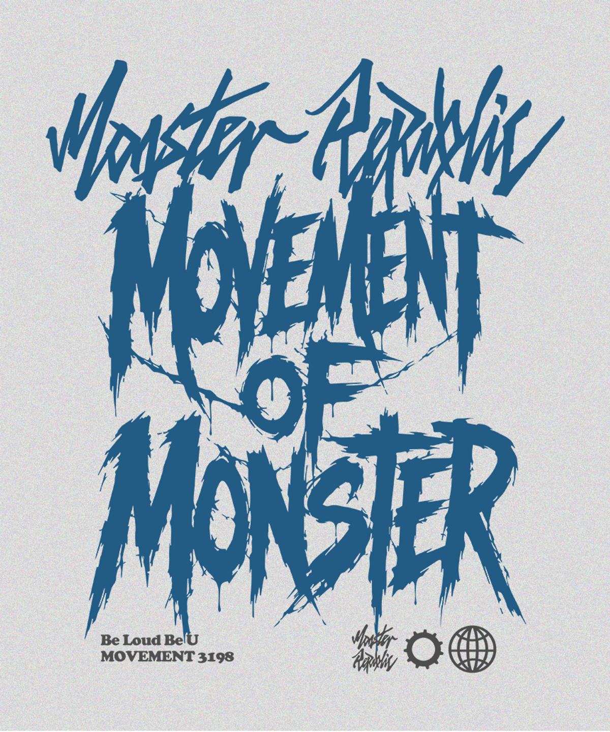 몬스터리퍼블릭(MONSTER REPUBLIC) 로그 무브먼트 잉크블루 맨투맨 그레이_3198