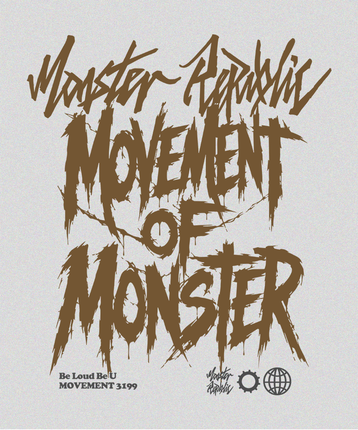 몬스터리퍼블릭(MONSTER REPUBLIC) 로그 무브먼트 브라운 맨투맨 그레이_3199