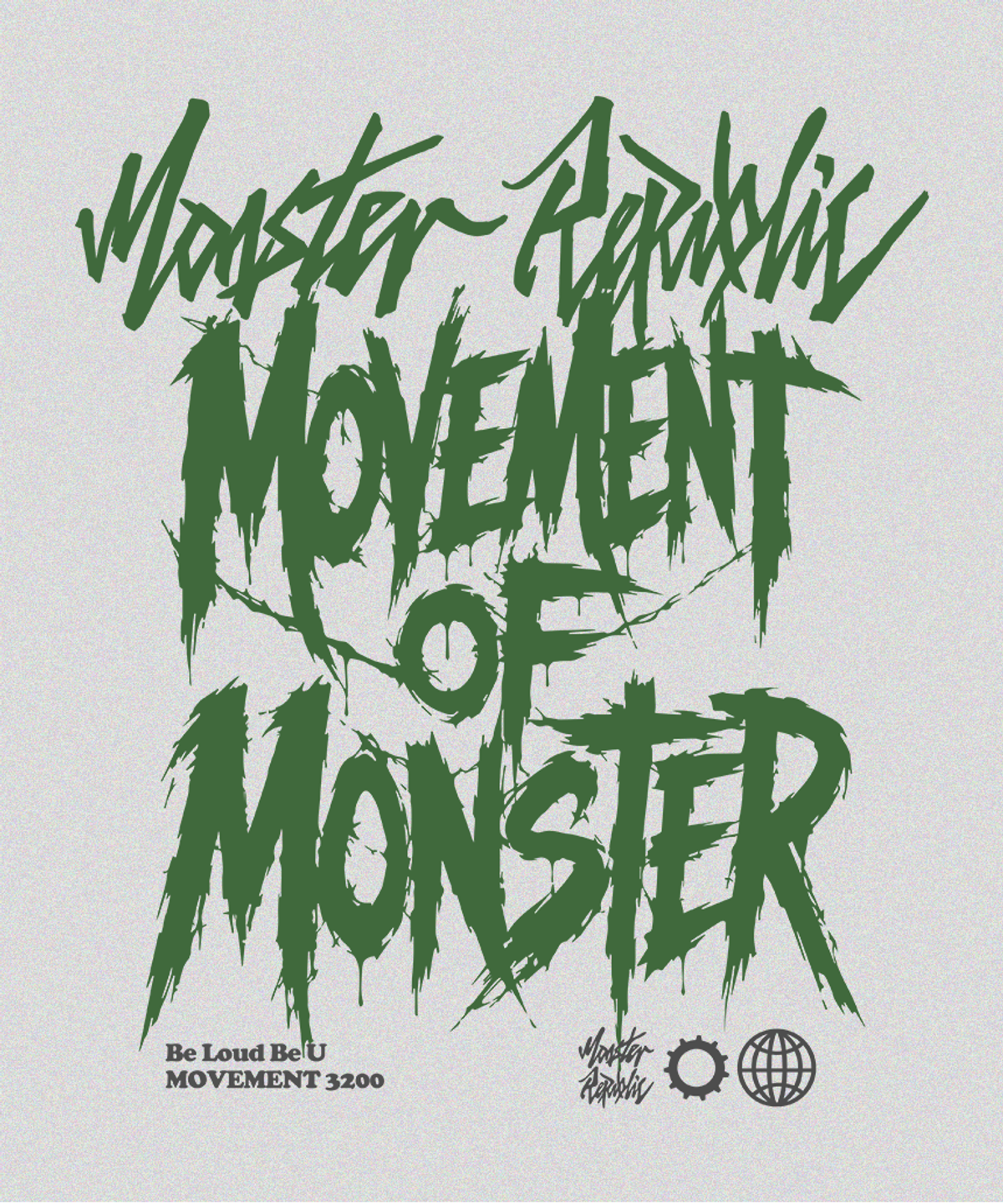 몬스터리퍼블릭(MONSTER REPUBLIC) 로그 무브먼트 카키 맨투맨 그레이_3200