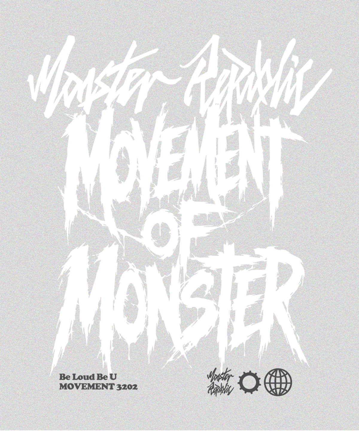 몬스터리퍼블릭(MONSTER REPUBLIC) 로그 무브먼트 화이트 맨투맨 그레이_3202