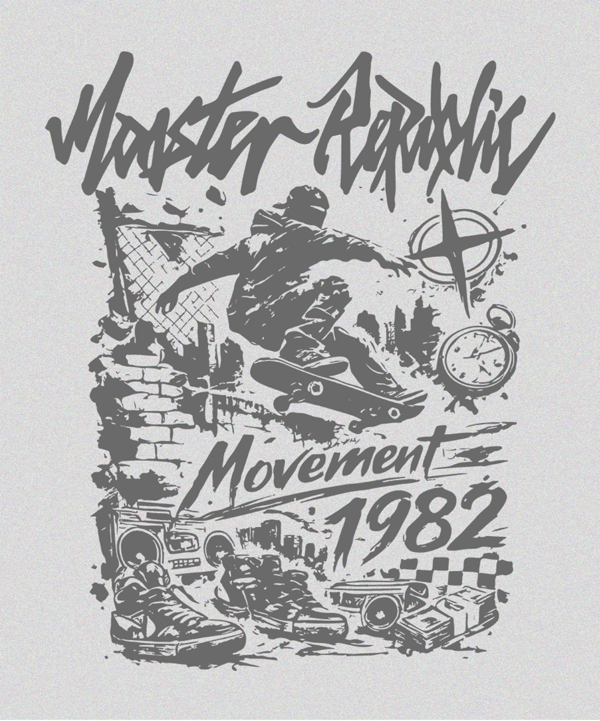 몬스터리퍼블릭(MONSTER REPUBLIC) 1982 무브먼트 그레이 맨투맨 그레이_9131