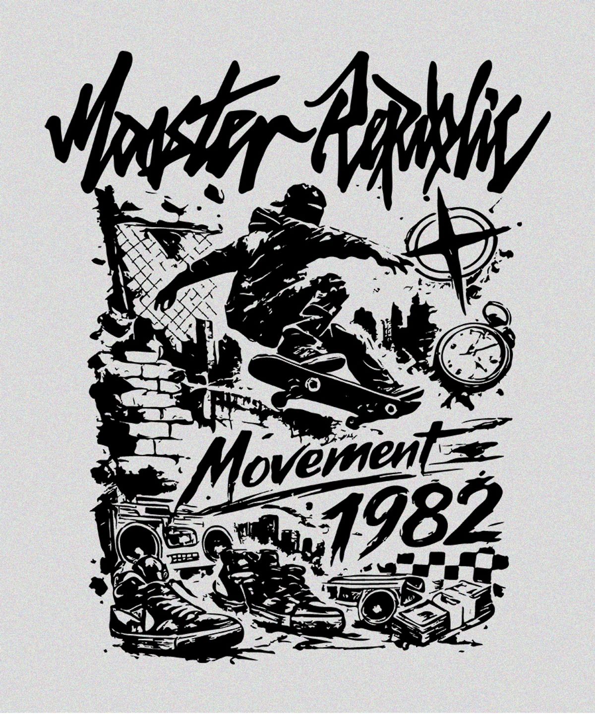 몬스터리퍼블릭(MONSTER REPUBLIC) 1982 무브먼트 블랙 맨투맨 그레이_9132
