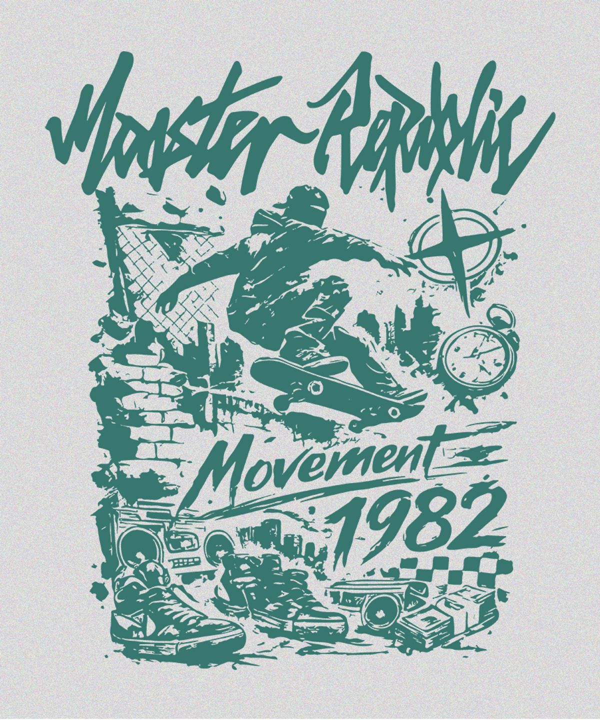 몬스터리퍼블릭(MONSTER REPUBLIC) 1982 무브먼트 딥그린 맨투맨 그레이_9134