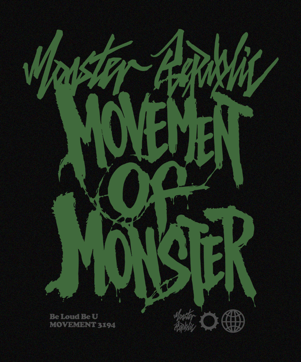 몬스터리퍼블릭(MONSTER REPUBLIC) 그릿 무브먼트 카키 맨투맨 블랙_3194