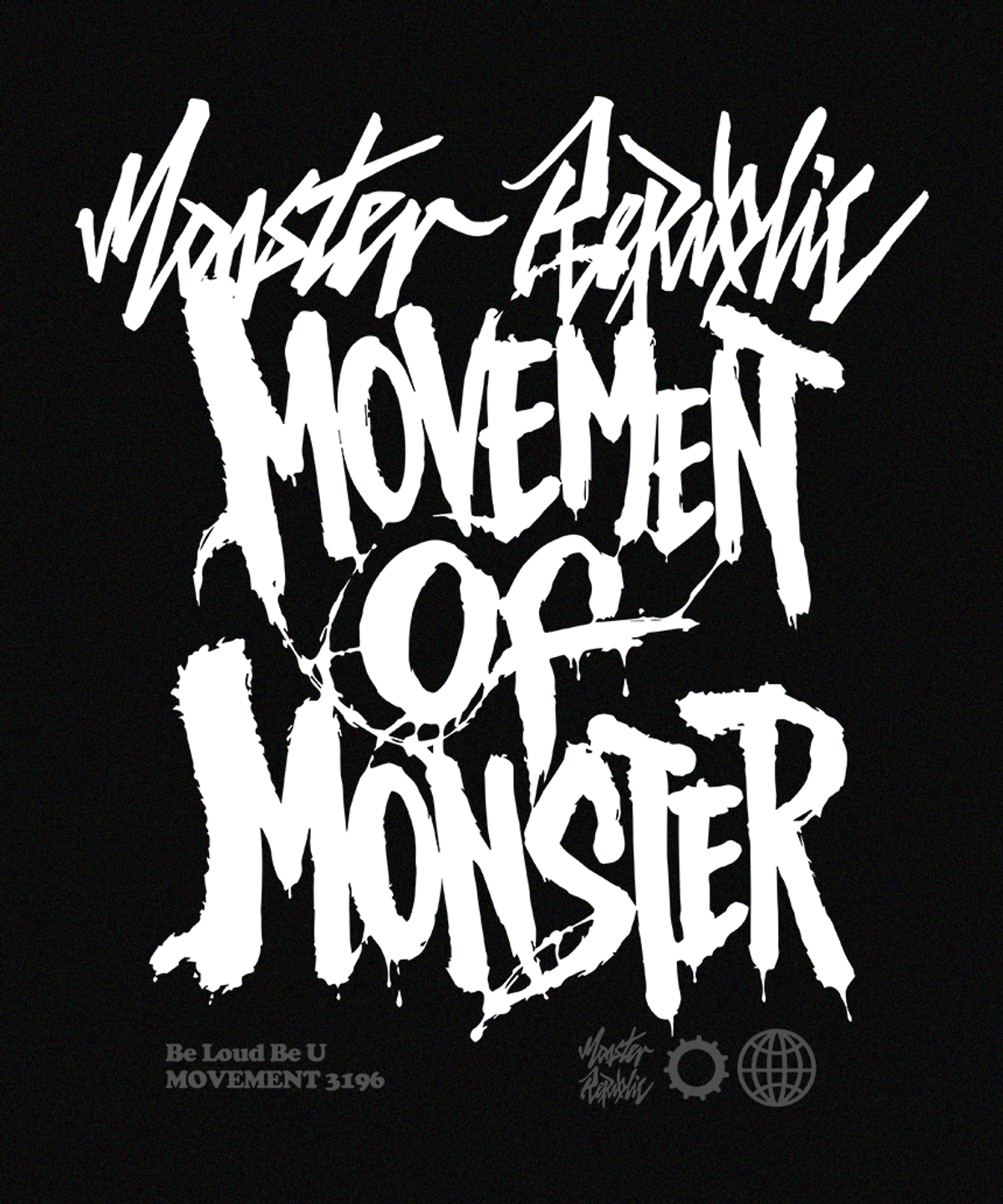 몬스터리퍼블릭(MONSTER REPUBLIC) 그릿 무브먼트 화이트 맨투맨 블랙_3196