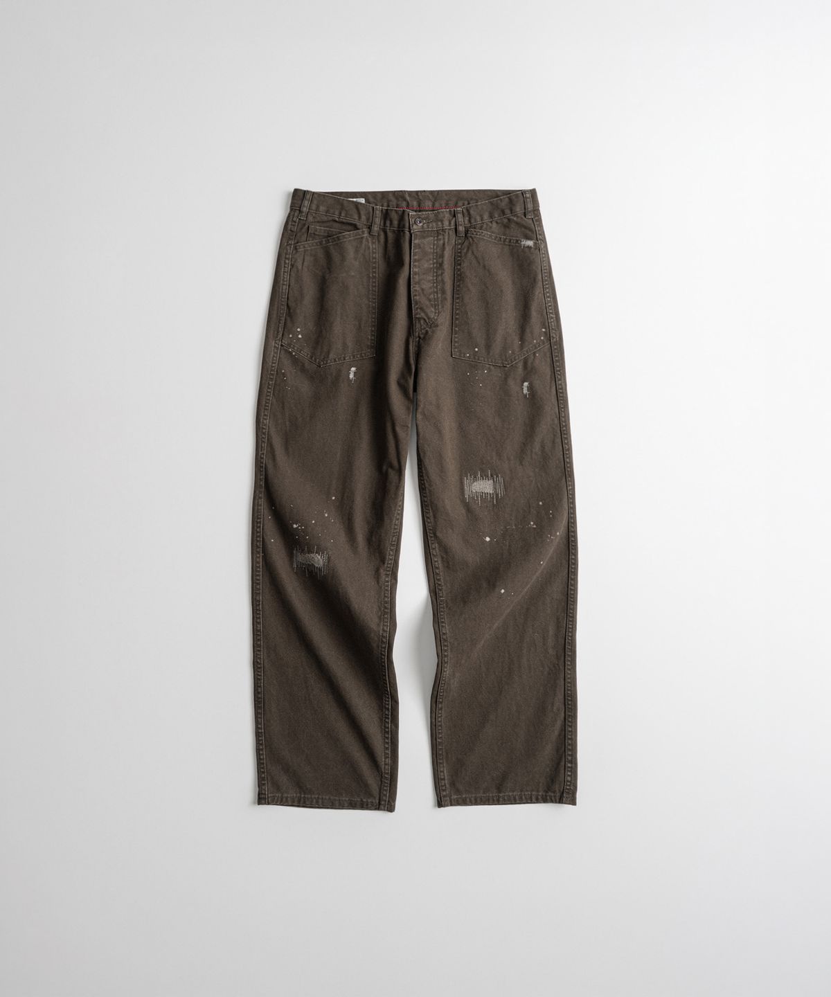 비헤비어(BEHEAVYER) DISTRESSED M35 TROUSERS washed brown