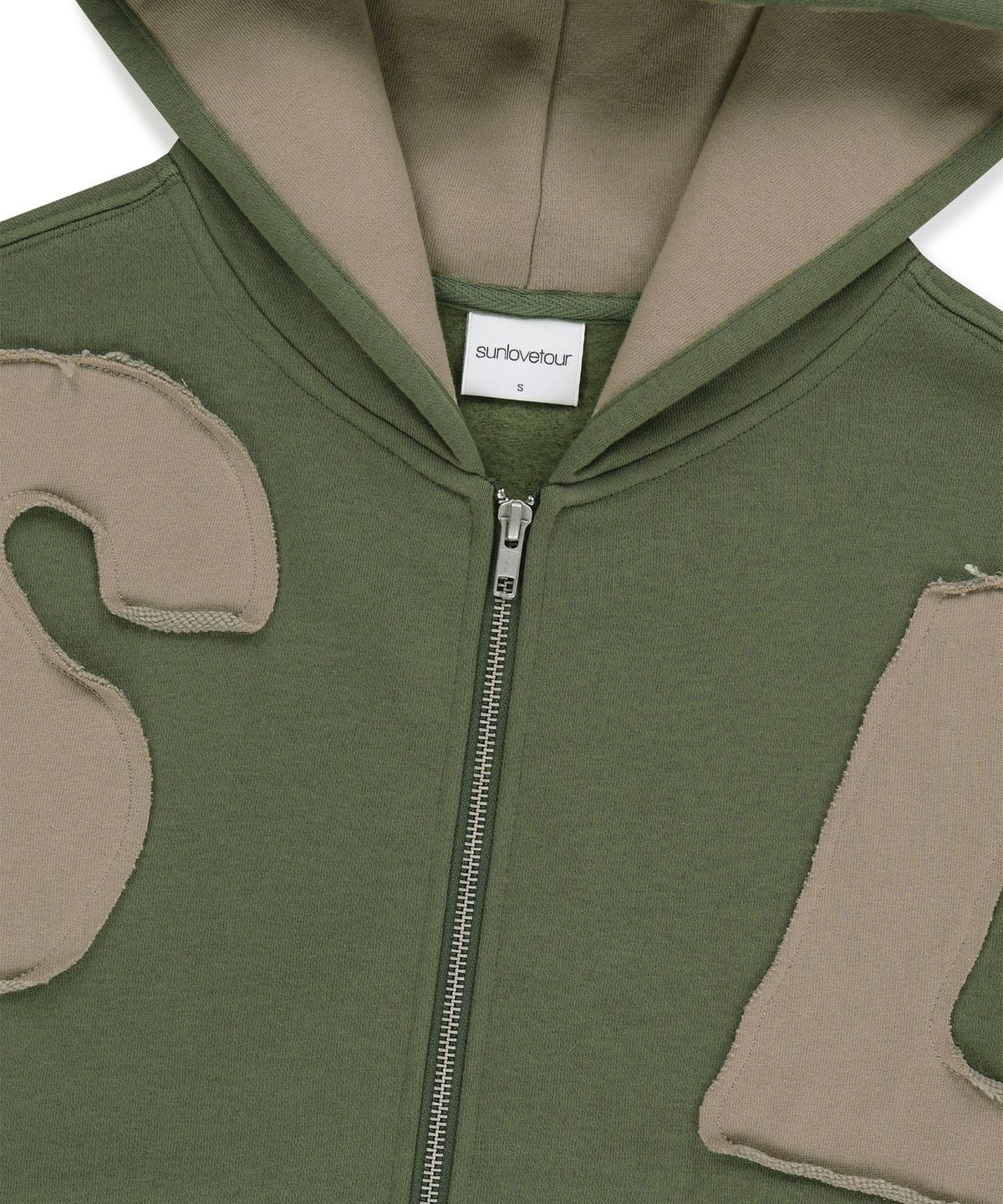 썬러브투어(SUNLOVETOUR) Capital Brushed Zip Up Hoodie Olive