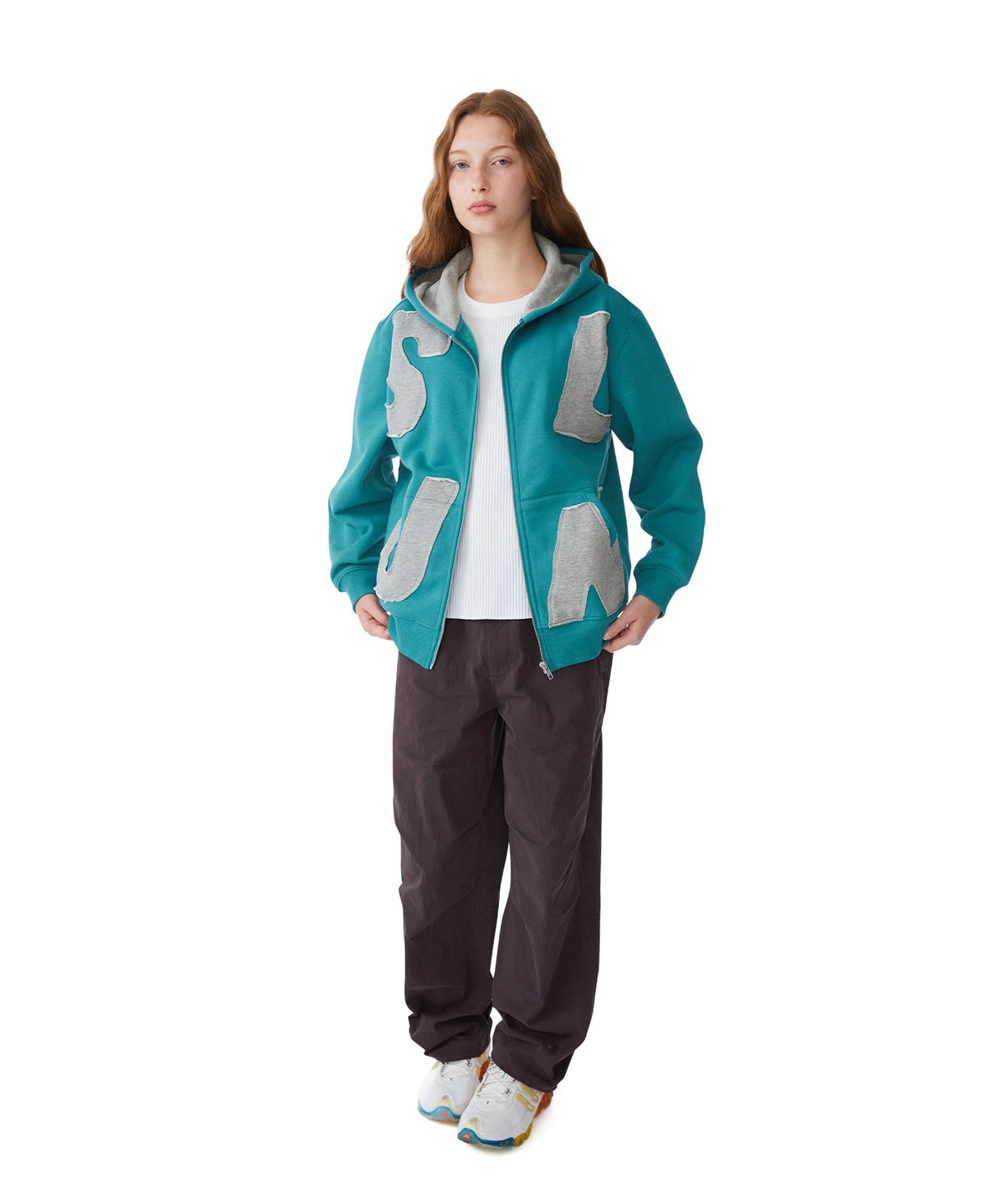 썬러브투어(SUNLOVETOUR) Capital Brushed Zip Up Hoodie Teal