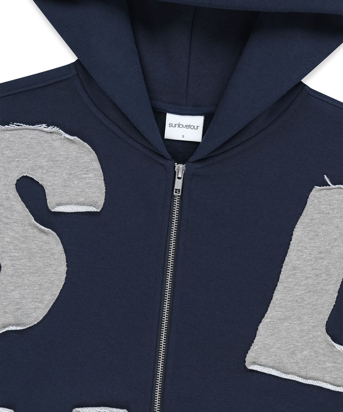 썬러브투어(SUNLOVETOUR) Capital Brushed Zip Up Hoodie Navy/Grey