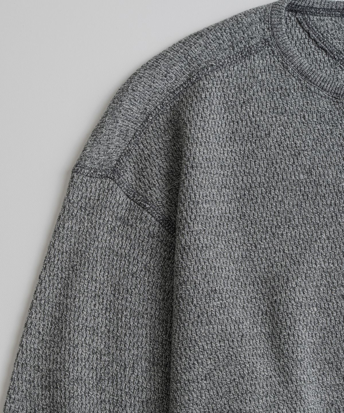 비헤비어(BEHEAVYER) THERMAL HENLEY L/S SHIRTS salt&pepper