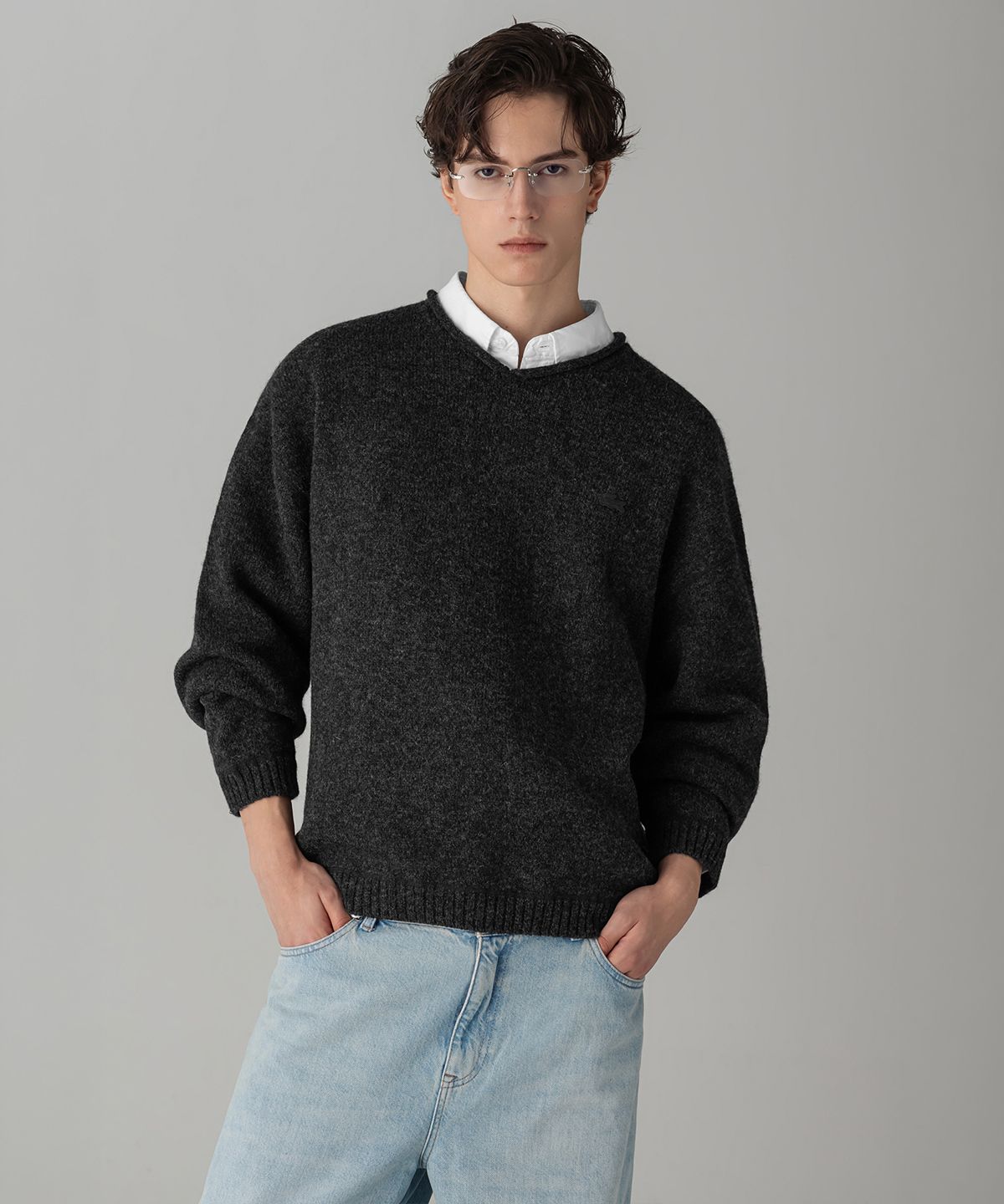 라코스테(LACOSTE) 남성 헤어리 롤넥 풀오버 AH103M-56N EL6