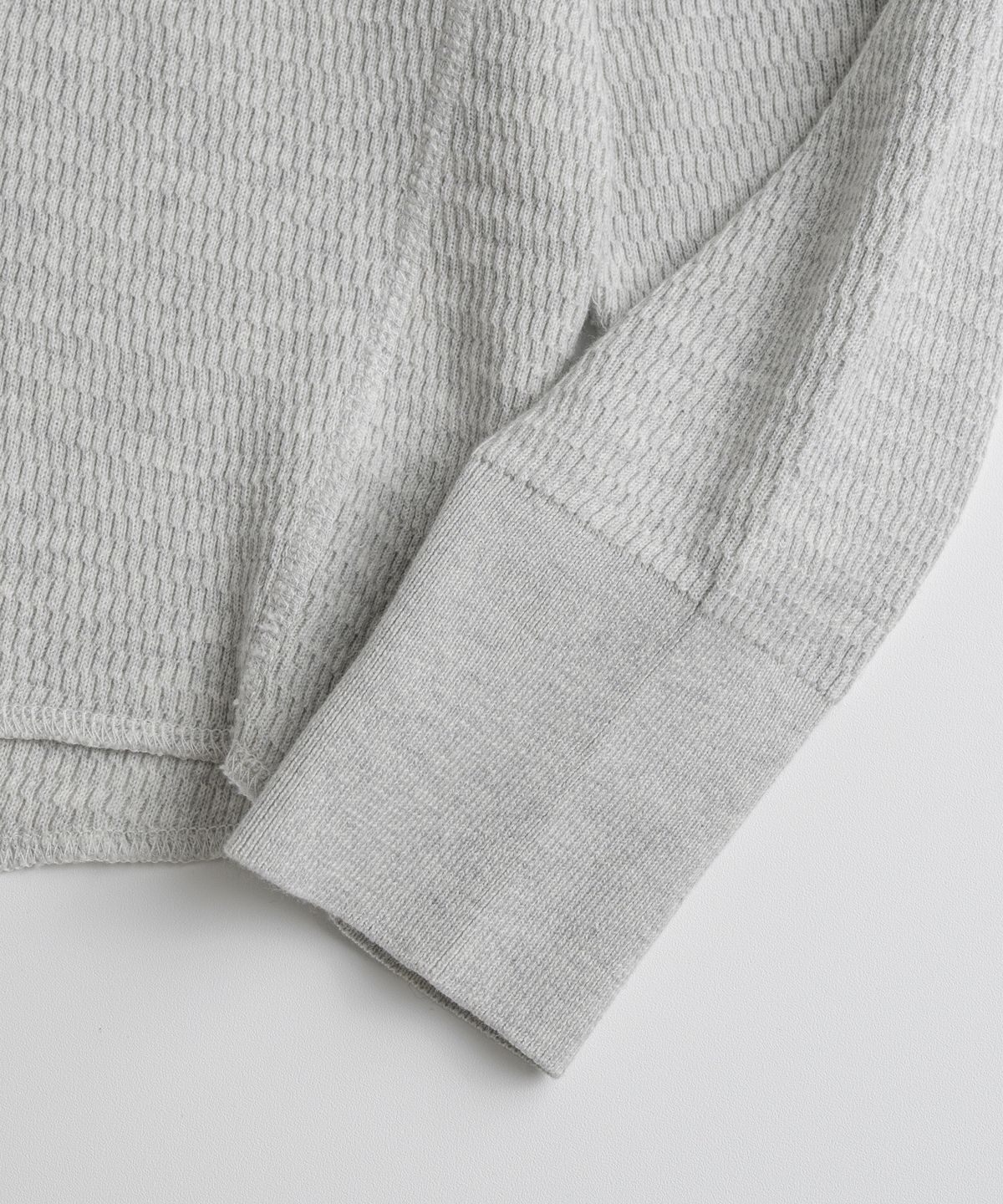 비헤비어(BEHEAVYER) THERMAL HENLEY L/S SHIRTS ivory melange