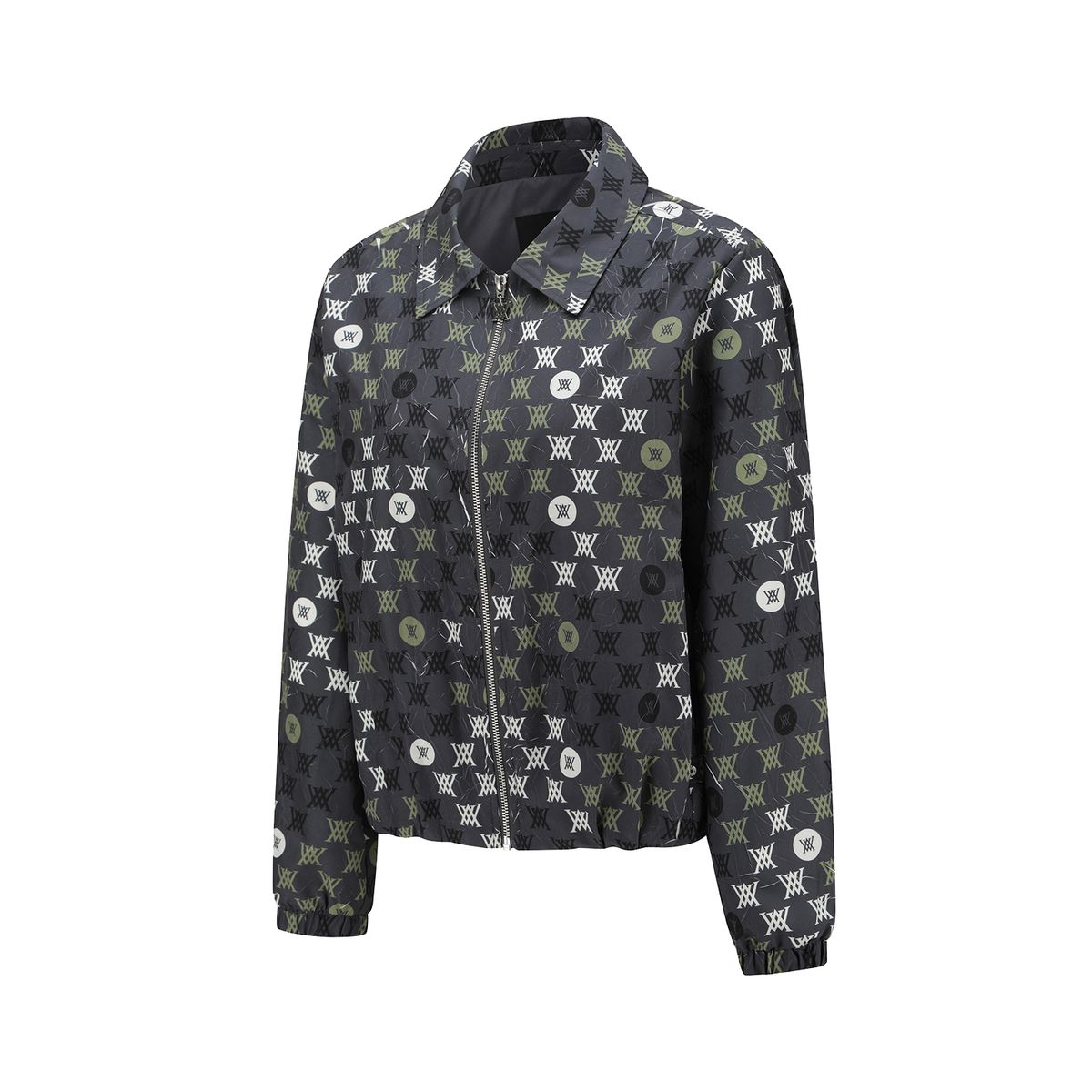 어뉴골프(ANEW GOLF) WOMEN ALLOVER LOGO HOODED BLOUSON JACKET_GR