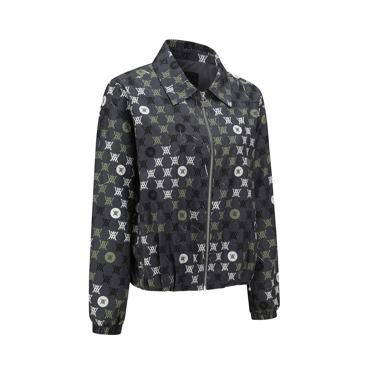 어뉴골프(ANEW GOLF) WOMEN ALLOVER LOGO HOODED BLOUSON JACKET_GR