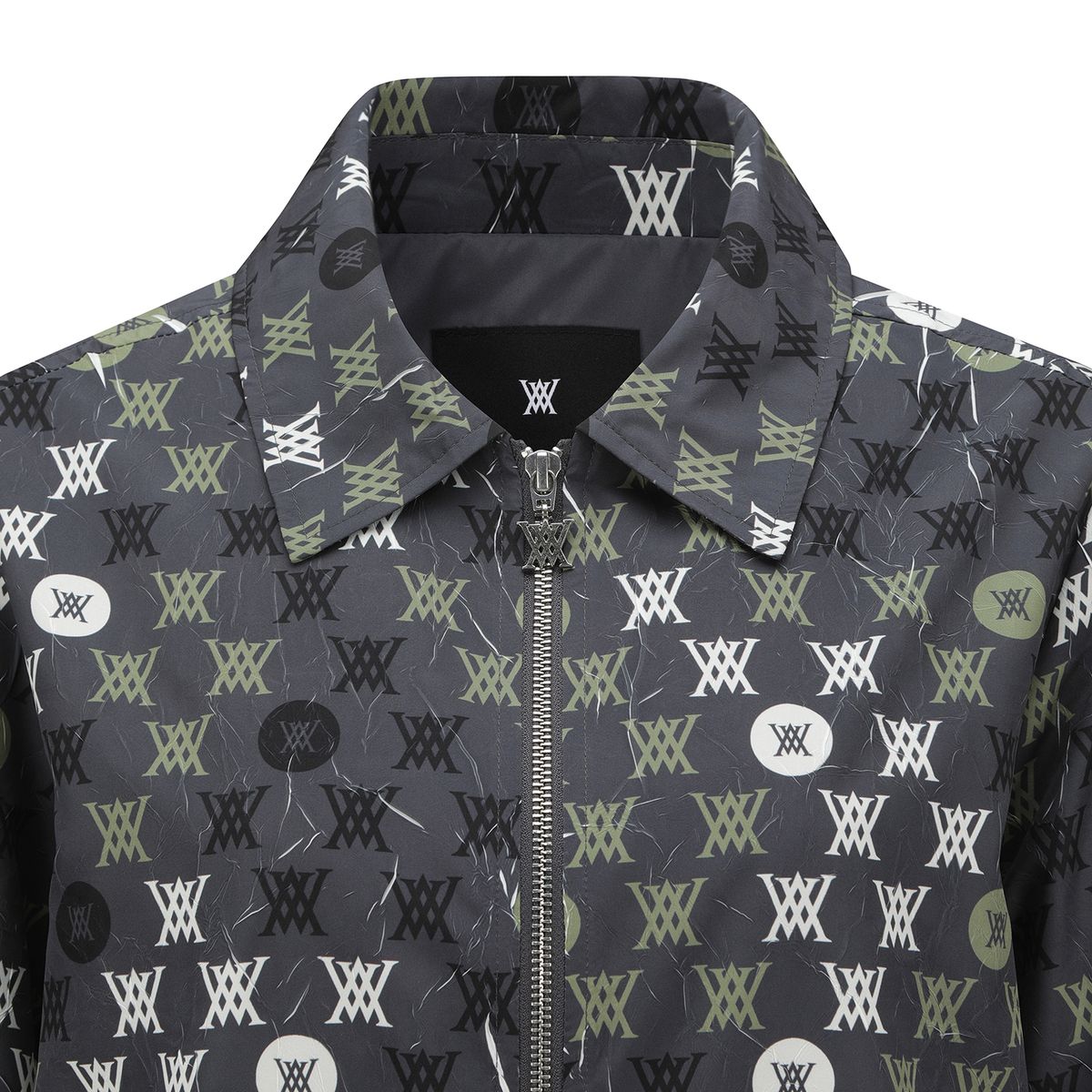 어뉴골프(ANEW GOLF) WOMEN ALLOVER LOGO HOODED BLOUSON JACKET_GR