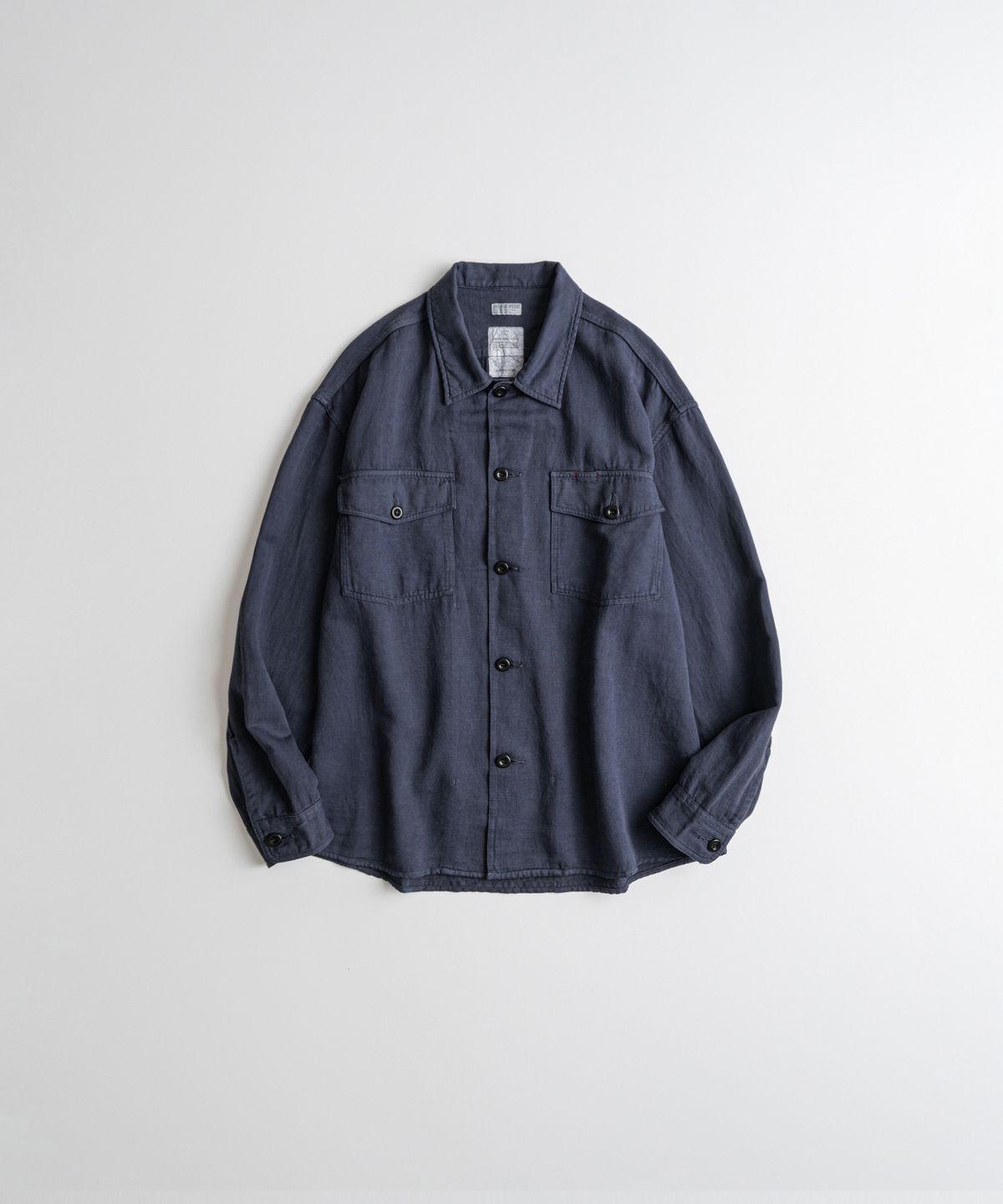 비헤비어(BEHEAVYER) DYED FATIGUE L/S SHIRTS purple navy
