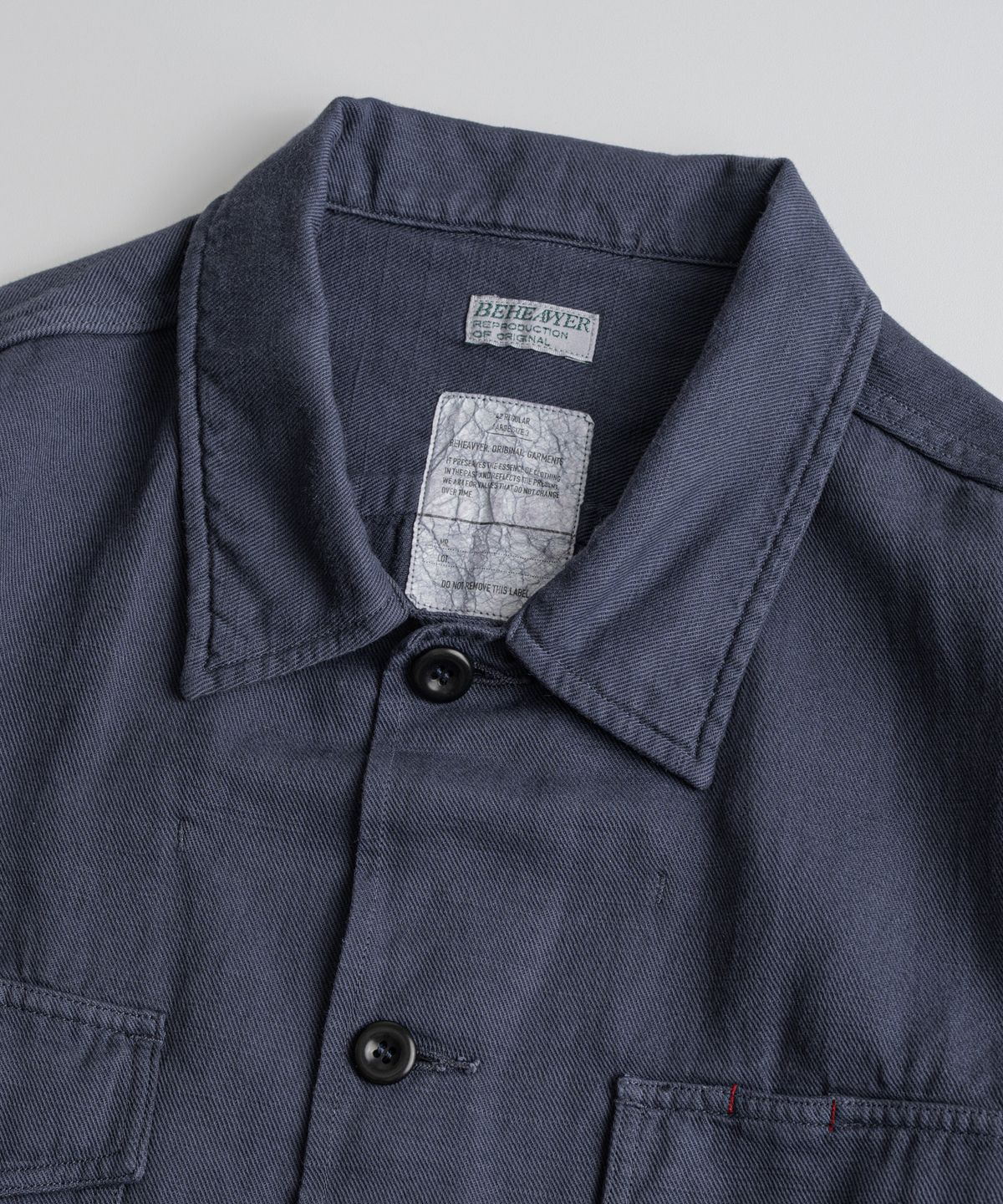 비헤비어(BEHEAVYER) DYED FATIGUE L/S SHIRTS purple navy
