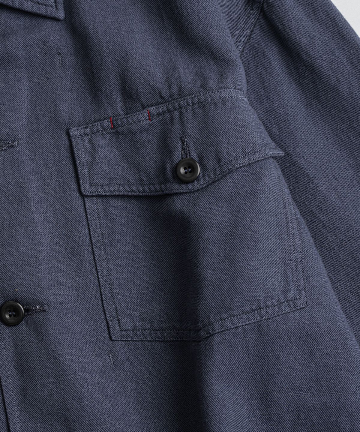 비헤비어(BEHEAVYER) DYED FATIGUE L/S SHIRTS purple navy