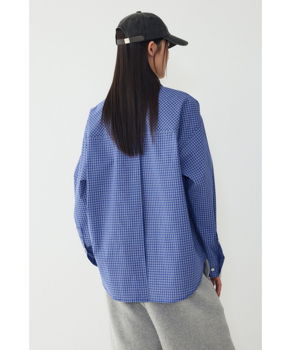 스튜디오 톰보이(STUDIO TOMBOY) 사각 포켓 체크 셔츠 _블루_9106221201