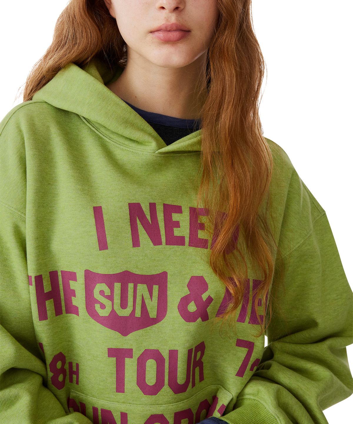 썬러브투어(SUNLOVETOUR) SUN and Field Hoodie Heather Lime