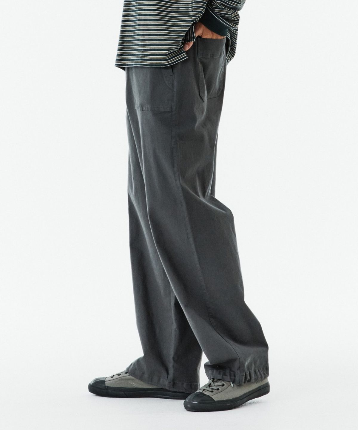 브롬톤 런던(BROMPTON LONDON) HALF BANDING FATIGUE TROUSERS - C/GREY (P263MPT110)