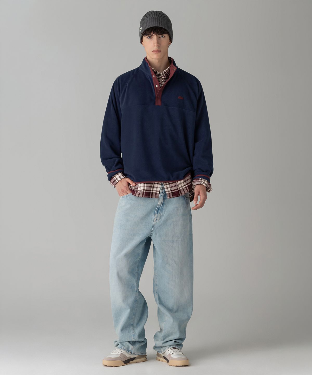 라코스테(LACOSTE) 남성 하프 버튼 플리스 풀오버 SH105M-56N 7EZ
