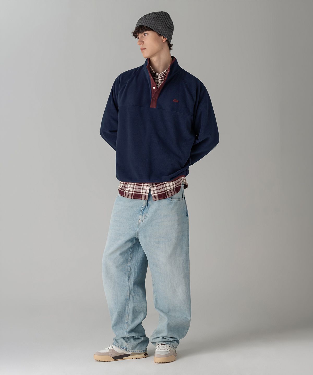 라코스테(LACOSTE) 남성 하프 버튼 플리스 풀오버 SH105M-56N 7EZ