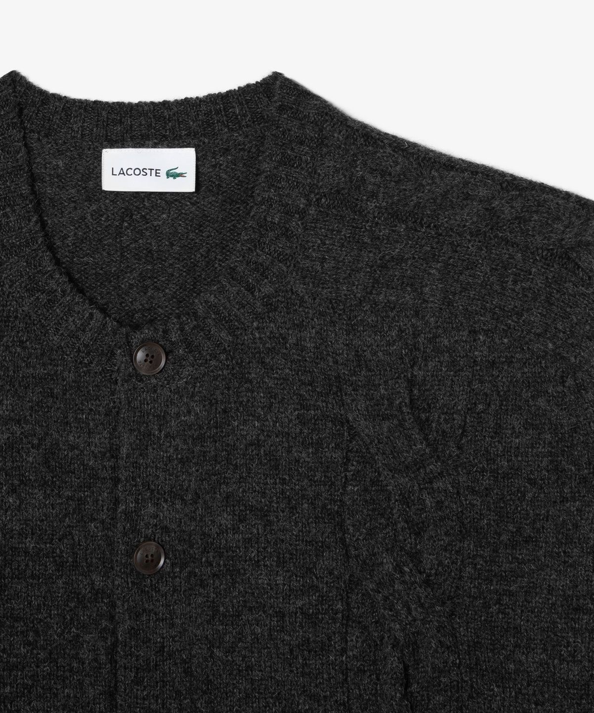 라코스테(LACOSTE) 남성 헤어리 케이블 크루넥 가디건 AH101M-56N EL6