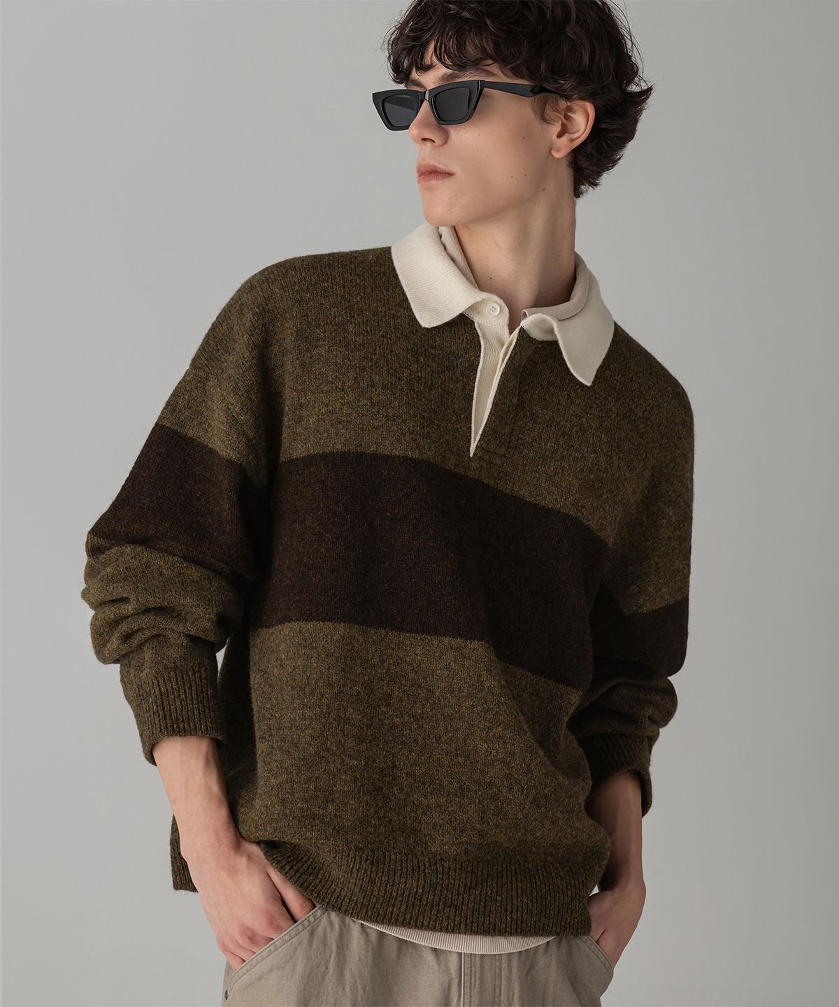 라코스테(LACOSTE) 남성 헤어리 럭비 폴로 스웨터 AH102M-56N 3KE