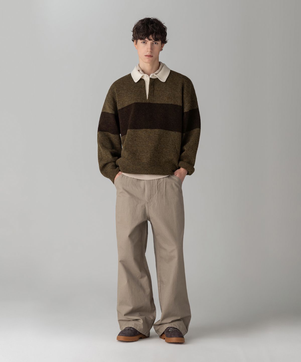 라코스테(LACOSTE) 남성 헤어리 럭비 폴로 스웨터 AH102M-56N 3KE