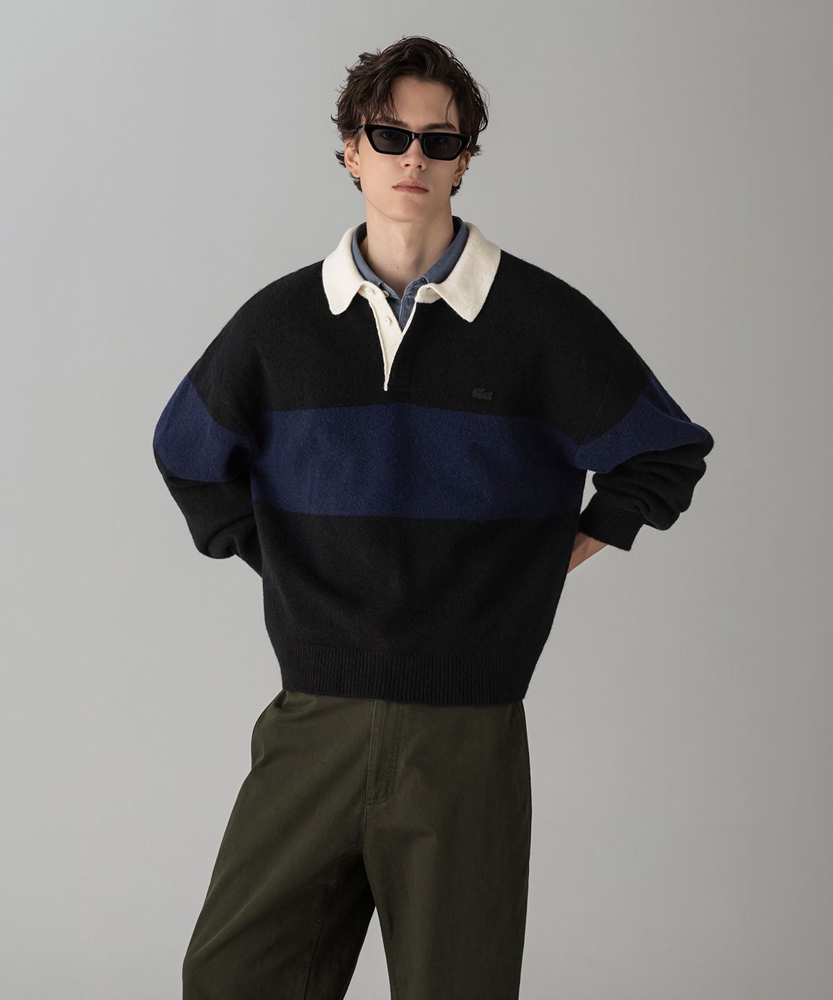 라코스테(LACOSTE) 남성 헤어리 럭비 폴로 스웨터 AH102M-56N 031