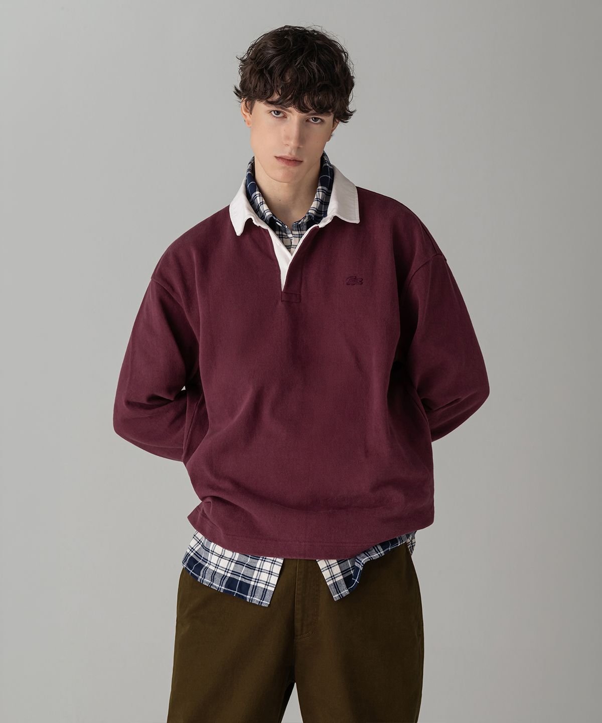 라코스테(LACOSTE) 남성 워시드 럭비 폴로 셔츠 KH104M-56N 3KE