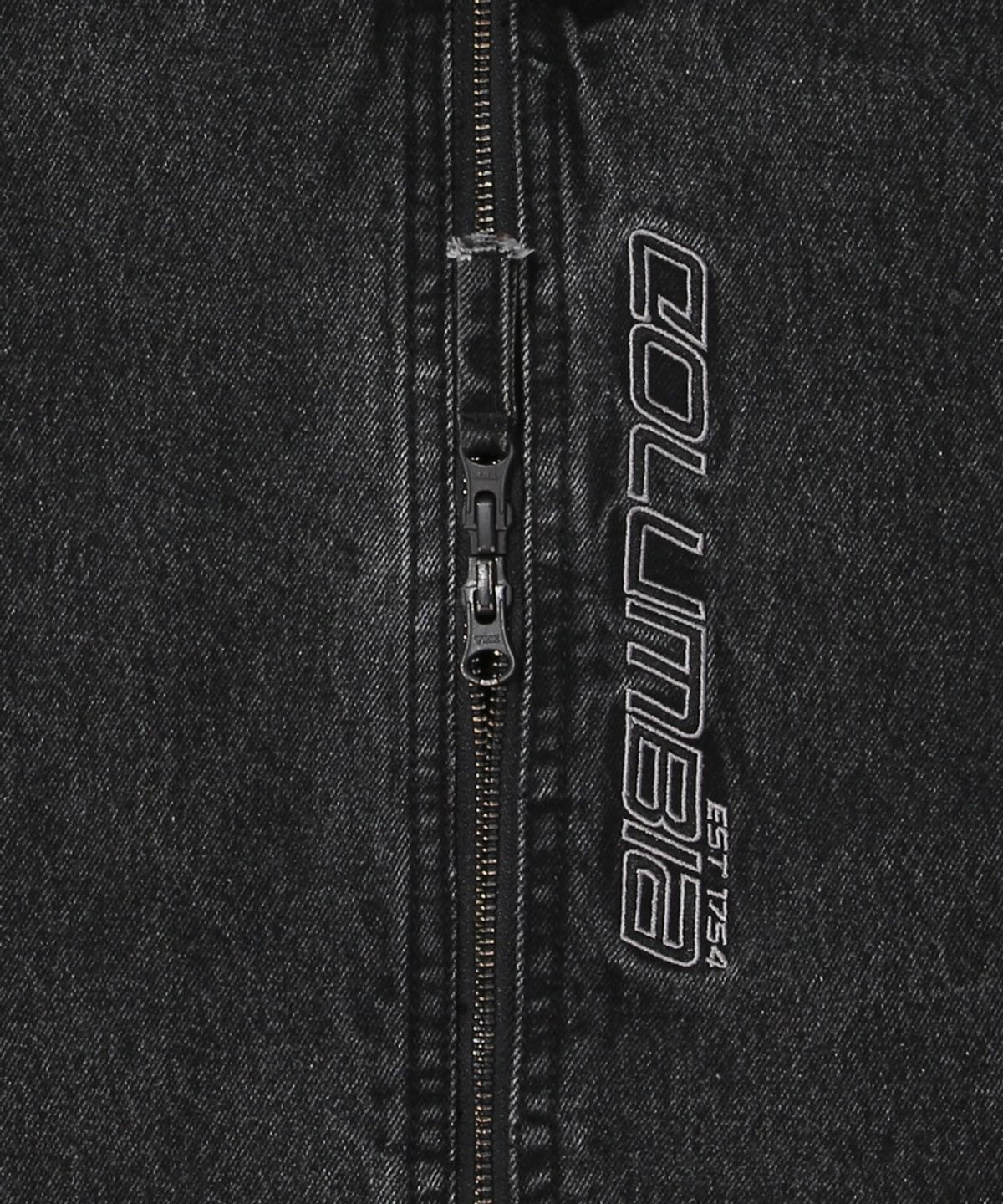 컬럼비아 유니버시티(COLUMBIA UNIVERSITY) STAND COLLAR DENIM ZIP-UP JACKET_GRAY JEANS